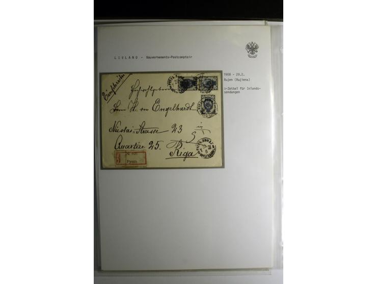 GOUVERNEMENTS-POSTCOMPTOIR: 1888/1917, Livland/Kurland/Witebsk, umfangreiche Sammlung von über 200 Briefen und Karten, dabei 