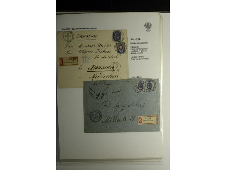 GOUVERNEMENTS-POSTCOMPTOIR: 1888/1917, Livland/Kurland/Witebsk, umfangreiche Sammlung von über 200 Briefen und Karten, dabei 