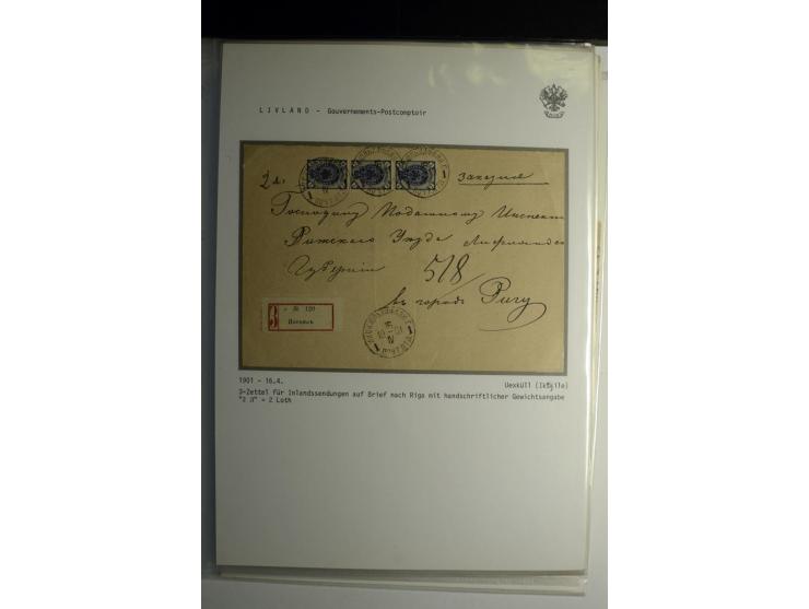 GOUVERNEMENTS-POSTCOMPTOIR: 1888/1917, Livland/Kurland/Witebsk, umfangreiche Sammlung von über 200 Briefen und Karten, dabei 