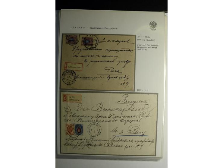 GOUVERNEMENTS-POSTCOMPTOIR: 1888/1917, Livland/Kurland/Witebsk, umfangreiche Sammlung von über 200 Briefen und Karten, dabei 