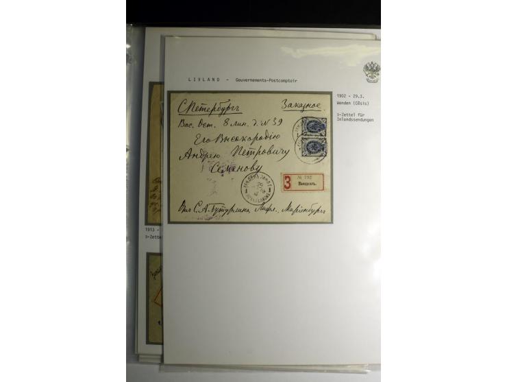 GOUVERNEMENTS-POSTCOMPTOIR: 1888/1917, Livland/Kurland/Witebsk, umfangreiche Sammlung von über 200 Briefen und Karten, dabei 