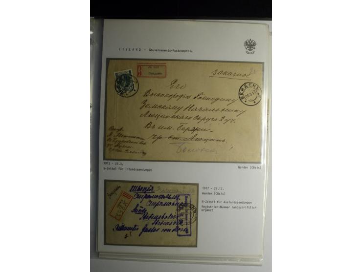 GOUVERNEMENTS-POSTCOMPTOIR: 1888/1917, Livland/Kurland/Witebsk, umfangreiche Sammlung von über 200 Briefen und Karten, dabei 