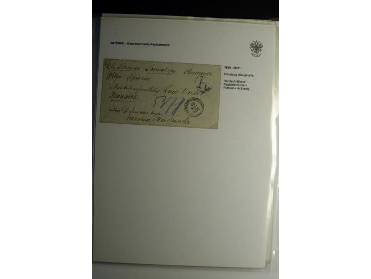 GOUVERNEMENTS-POSTCOMPTOIR: 1888/1917, Livland/Kurland/Witebsk, umfangreiche Sammlung von über 200 Briefen und Karten, dabei 