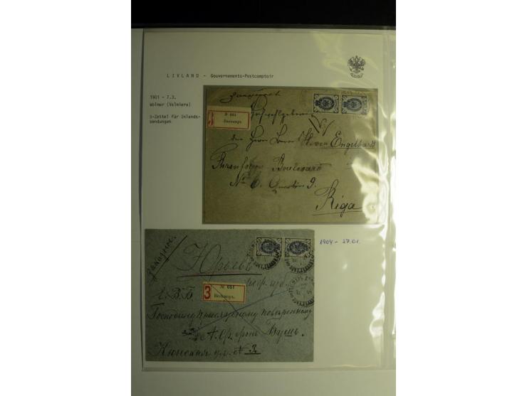 GOUVERNEMENTS-POSTCOMPTOIR: 1888/1917, Livland/Kurland/Witebsk, umfangreiche Sammlung von über 200 Briefen und Karten, dabei 