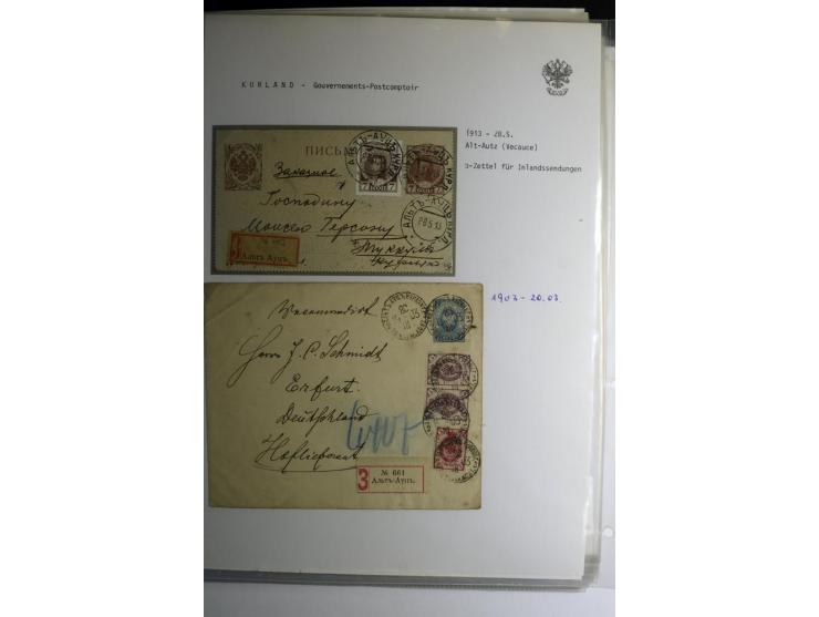GOUVERNEMENTS-POSTCOMPTOIR: 1888/1917, Livland/Kurland/Witebsk, umfangreiche Sammlung von über 200 Briefen und Karten, dabei 