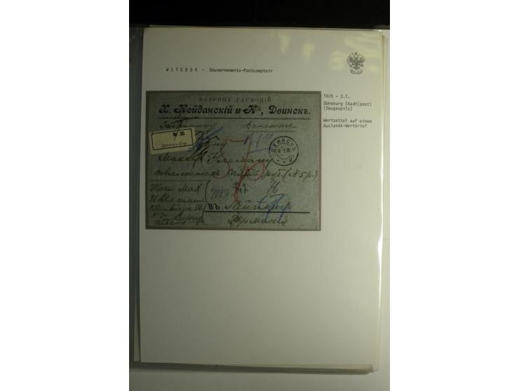 GOUVERNEMENTS-POSTCOMPTOIR: 1888/1917, Livland/Kurland/Witebsk, umfangreiche Sammlung von über 200 Briefen und Karten, dabei 