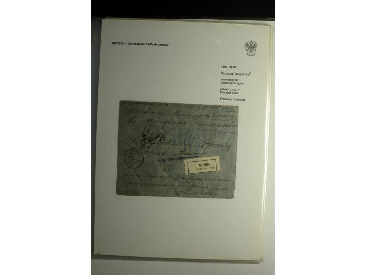 GOUVERNEMENTS-POSTCOMPTOIR: 1888/1917, Livland/Kurland/Witebsk, umfangreiche Sammlung von über 200 Briefen und Karten, dabei 