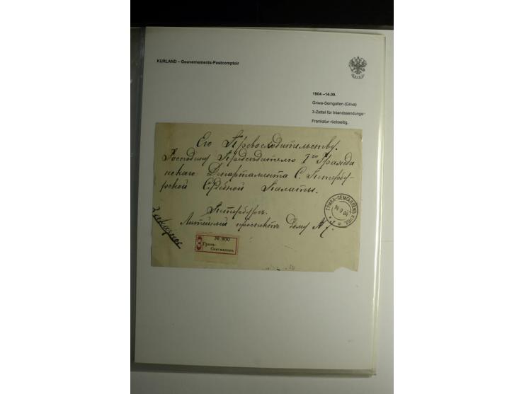 GOUVERNEMENTS-POSTCOMPTOIR: 1888/1917, Livland/Kurland/Witebsk, umfangreiche Sammlung von über 200 Briefen und Karten, dabei 