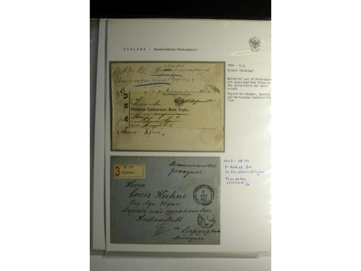 GOUVERNEMENTS-POSTCOMPTOIR: 1888/1917, Livland/Kurland/Witebsk, umfangreiche Sammlung von über 200 Briefen und Karten, dabei 
