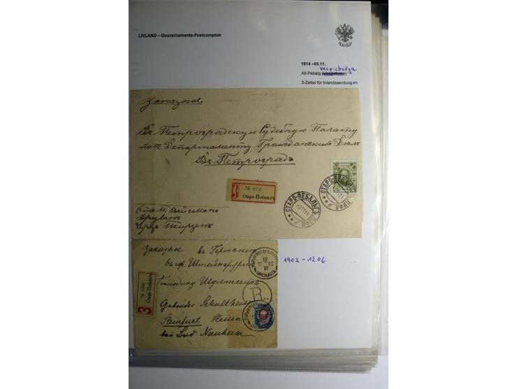 GOUVERNEMENTS-POSTCOMPTOIR: 1888/1917, Livland/Kurland/Witebsk, umfangreiche Sammlung von über 200 Briefen und Karten, dabei 
