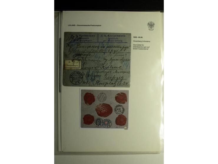 GOUVERNEMENTS-POSTCOMPTOIR: 1888/1917, Livland/Kurland/Witebsk, umfangreiche Sammlung von über 200 Briefen und Karten, dabei 