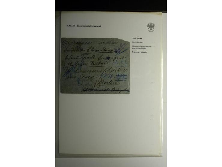 GOUVERNEMENTS-POSTCOMPTOIR: 1888/1917, Livland/Kurland/Witebsk, umfangreiche Sammlung von über 200 Briefen und Karten, dabei 