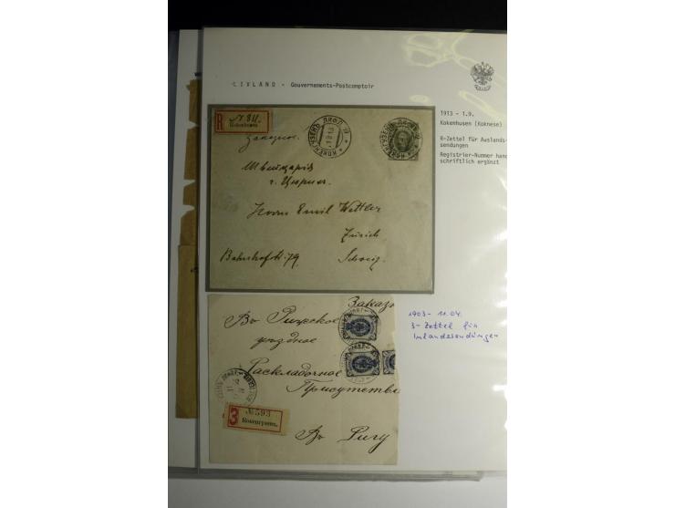 GOUVERNEMENTS-POSTCOMPTOIR: 1888/1917, Livland/Kurland/Witebsk, umfangreiche Sammlung von über 200 Briefen und Karten, dabei 