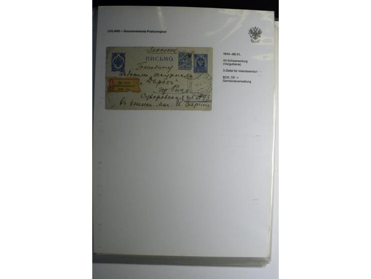 GOUVERNEMENTS-POSTCOMPTOIR: 1888/1917, Livland/Kurland/Witebsk, umfangreiche Sammlung von über 200 Briefen und Karten, dabei 