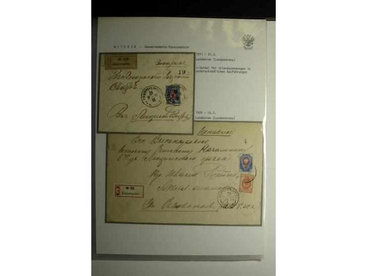 GOUVERNEMENTS-POSTCOMPTOIR: 1888/1917, Livland/Kurland/Witebsk, umfangreiche Sammlung von über 200 Briefen und Karten, dabei 