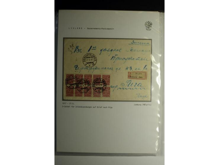 GOUVERNEMENTS-POSTCOMPTOIR: 1888/1917, Livland/Kurland/Witebsk, umfangreiche Sammlung von über 200 Briefen und Karten, dabei 