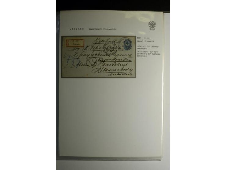 GOUVERNEMENTS-POSTCOMPTOIR: 1888/1917, Livland/Kurland/Witebsk, umfangreiche Sammlung von über 200 Briefen und Karten, dabei 