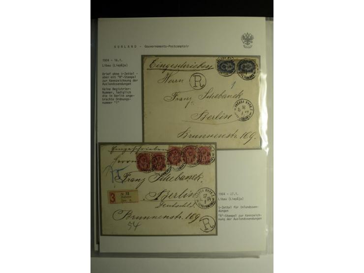 GOUVERNEMENTS-POSTCOMPTOIR: 1888/1917, Livland/Kurland/Witebsk, umfangreiche Sammlung von über 200 Briefen und Karten, dabei 