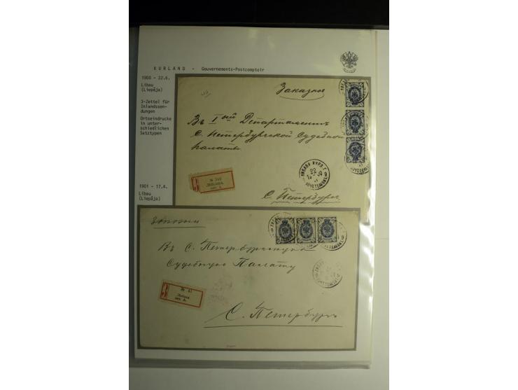 GOUVERNEMENTS-POSTCOMPTOIR: 1888/1917, Livland/Kurland/Witebsk, umfangreiche Sammlung von über 200 Briefen und Karten, dabei 