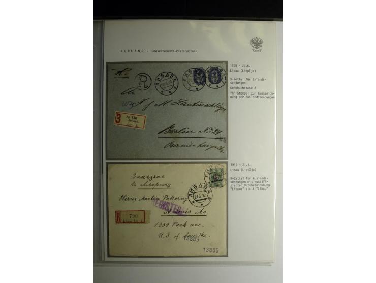 GOUVERNEMENTS-POSTCOMPTOIR: 1888/1917, Livland/Kurland/Witebsk, umfangreiche Sammlung von über 200 Briefen und Karten, dabei 