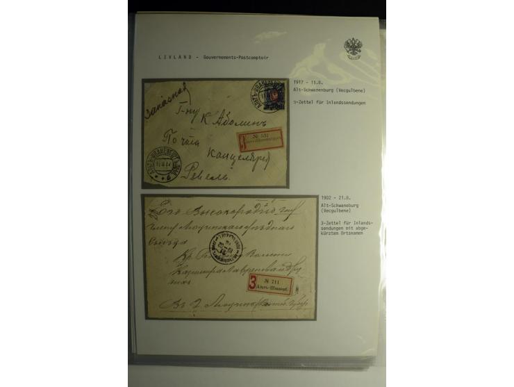 GOUVERNEMENTS-POSTCOMPTOIR: 1888/1917, Livland/Kurland/Witebsk, umfangreiche Sammlung von über 200 Briefen und Karten, dabei 