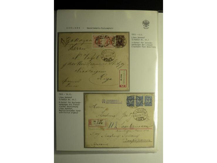 GOUVERNEMENTS-POSTCOMPTOIR: 1888/1917, Livland/Kurland/Witebsk, umfangreiche Sammlung von über 200 Briefen und Karten, dabei 