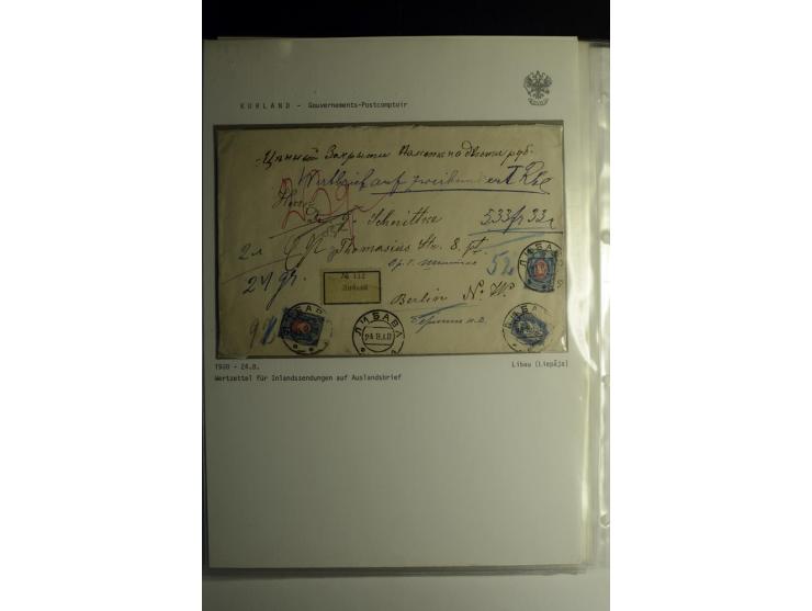 GOUVERNEMENTS-POSTCOMPTOIR: 1888/1917, Livland/Kurland/Witebsk, umfangreiche Sammlung von über 200 Briefen und Karten, dabei 