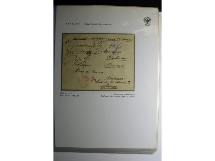 GOUVERNEMENTS-POSTCOMPTOIR: 1888/1917, Livland/Kurland/Witebsk, umfangreiche Sammlung von über 200 Briefen und Karten, dabei 