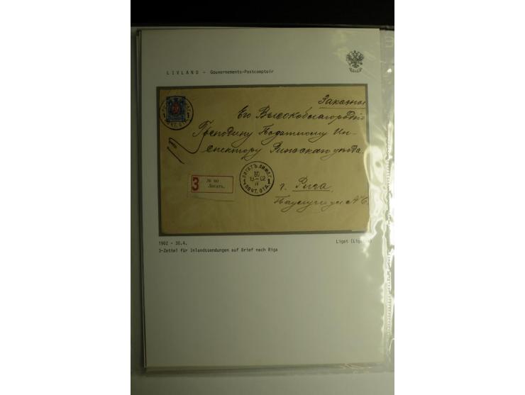 GOUVERNEMENTS-POSTCOMPTOIR: 1888/1917, Livland/Kurland/Witebsk, umfangreiche Sammlung von über 200 Briefen und Karten, dabei 