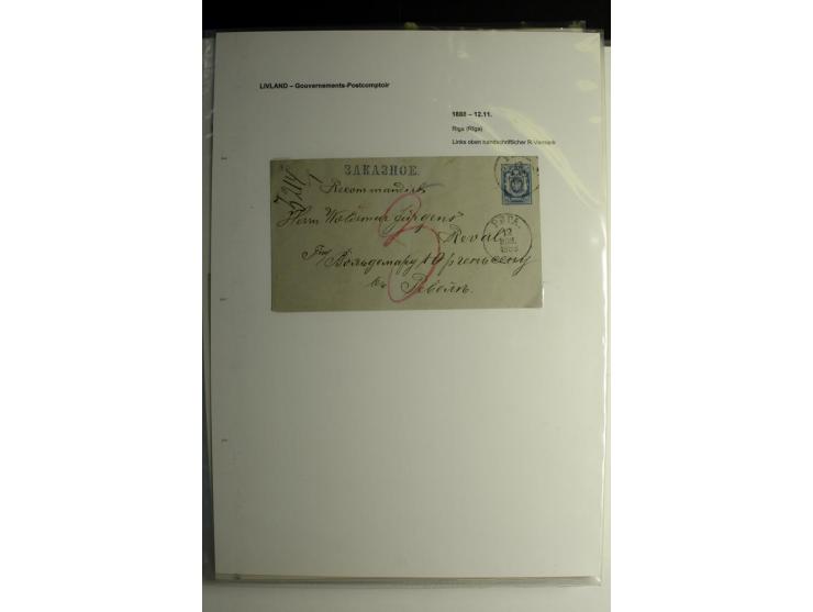 GOUVERNEMENTS-POSTCOMPTOIR: 1888/1917, Livland/Kurland/Witebsk, umfangreiche Sammlung von über 200 Briefen und Karten, dabei 