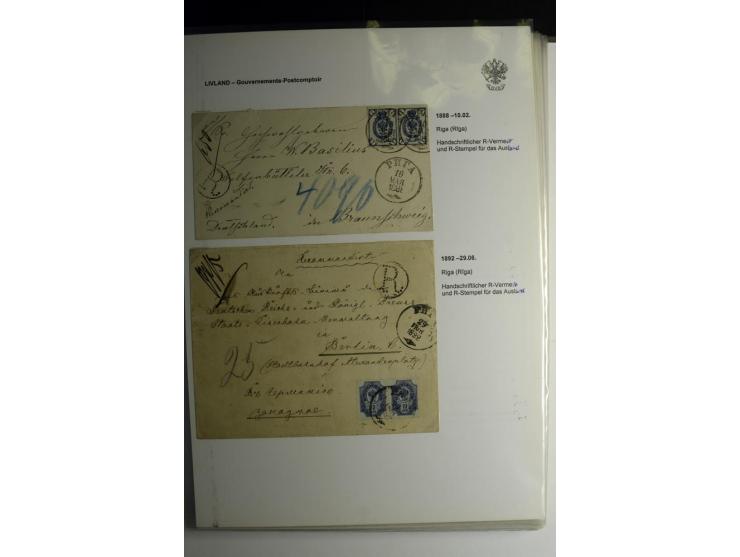 GOUVERNEMENTS-POSTCOMPTOIR: 1888/1917, Livland/Kurland/Witebsk, umfangreiche Sammlung von über 200 Briefen und Karten, dabei 