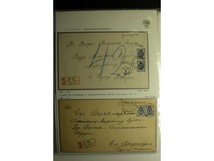 GOUVERNEMENTS-POSTCOMPTOIR: 1888/1917, Livland/Kurland/Witebsk, umfangreiche Sammlung von über 200 Briefen und Karten, dabei 