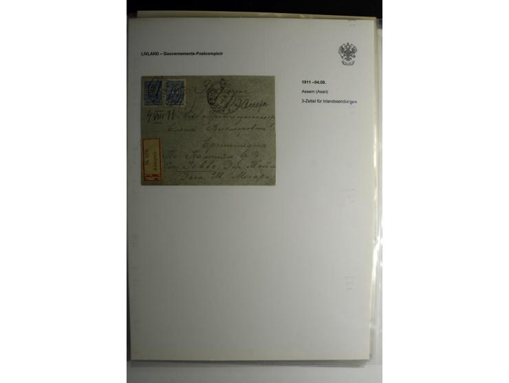 GOUVERNEMENTS-POSTCOMPTOIR: 1888/1917, Livland/Kurland/Witebsk, umfangreiche Sammlung von über 200 Briefen und Karten, dabei 