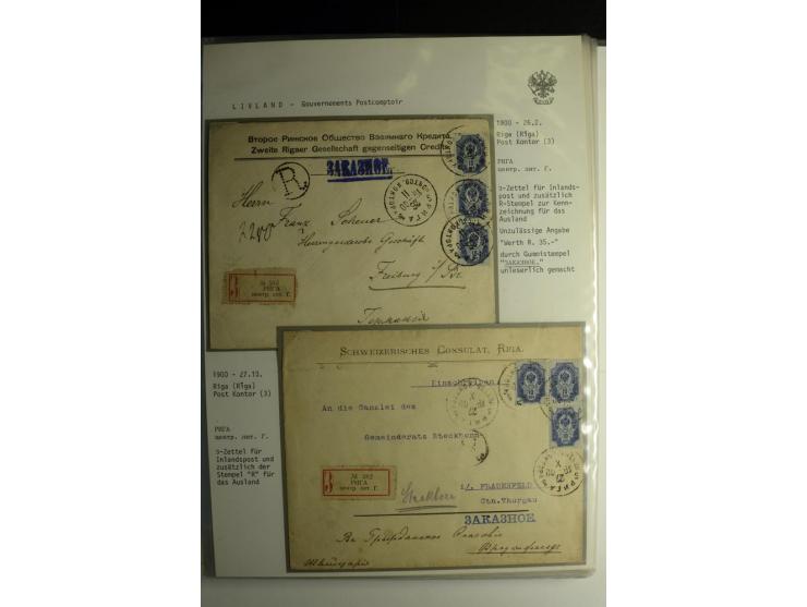 GOUVERNEMENTS-POSTCOMPTOIR: 1888/1917, Livland/Kurland/Witebsk, umfangreiche Sammlung von über 200 Briefen und Karten, dabei 