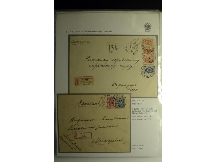 GOUVERNEMENTS-POSTCOMPTOIR: 1888/1917, Livland/Kurland/Witebsk, umfangreiche Sammlung von über 200 Briefen und Karten, dabei 