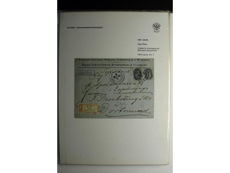 GOUVERNEMENTS-POSTCOMPTOIR: 1888/1917, Livland/Kurland/Witebsk, umfangreiche Sammlung von über 200 Briefen und Karten, dabei 