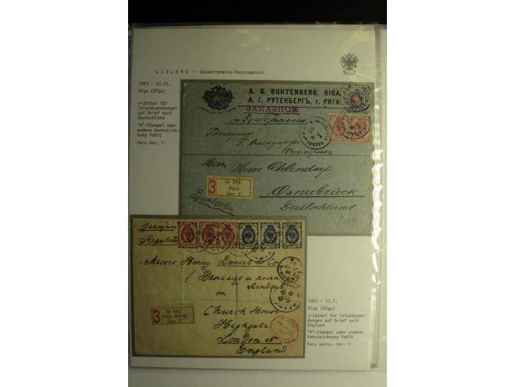 GOUVERNEMENTS-POSTCOMPTOIR: 1888/1917, Livland/Kurland/Witebsk, umfangreiche Sammlung von über 200 Briefen und Karten, dabei 