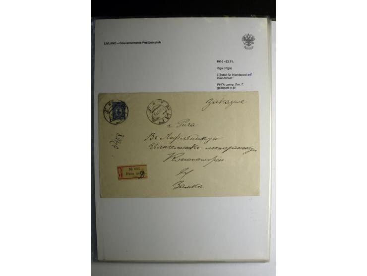 GOUVERNEMENTS-POSTCOMPTOIR: 1888/1917, Livland/Kurland/Witebsk, umfangreiche Sammlung von über 200 Briefen und Karten, dabei 