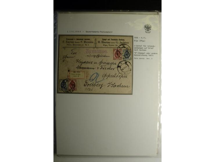 GOUVERNEMENTS-POSTCOMPTOIR: 1888/1917, Livland/Kurland/Witebsk, umfangreiche Sammlung von über 200 Briefen und Karten, dabei 