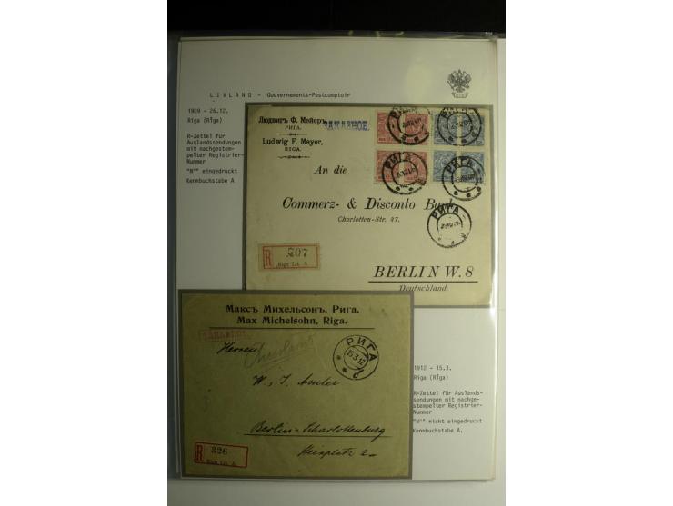 GOUVERNEMENTS-POSTCOMPTOIR: 1888/1917, Livland/Kurland/Witebsk, umfangreiche Sammlung von über 200 Briefen und Karten, dabei 