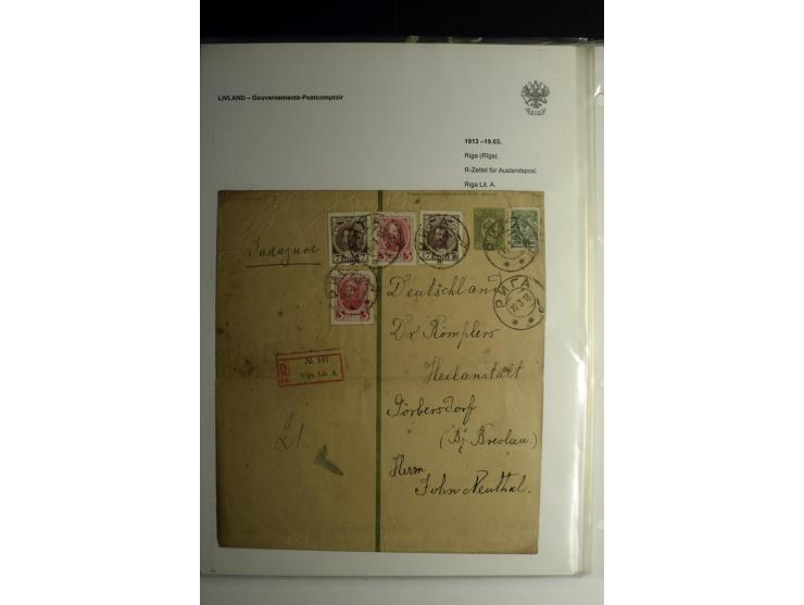 GOUVERNEMENTS-POSTCOMPTOIR: 1888/1917, Livland/Kurland/Witebsk, umfangreiche Sammlung von über 200 Briefen und Karten, dabei 