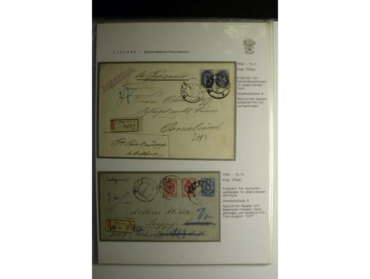 GOUVERNEMENTS-POSTCOMPTOIR: 1888/1917, Livland/Kurland/Witebsk, umfangreiche Sammlung von über 200 Briefen und Karten, dabei 