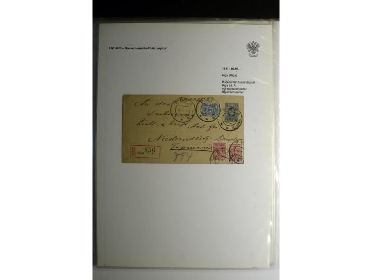 GOUVERNEMENTS-POSTCOMPTOIR: 1888/1917, Livland/Kurland/Witebsk, umfangreiche Sammlung von über 200 Briefen und Karten, dabei 