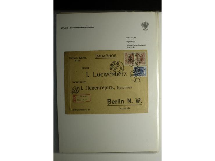 GOUVERNEMENTS-POSTCOMPTOIR: 1888/1917, Livland/Kurland/Witebsk, umfangreiche Sammlung von über 200 Briefen und Karten, dabei 