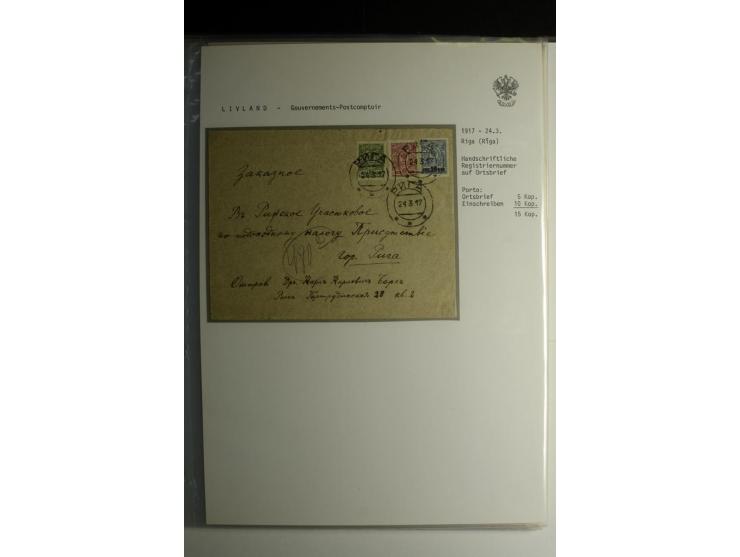 GOUVERNEMENTS-POSTCOMPTOIR: 1888/1917, Livland/Kurland/Witebsk, umfangreiche Sammlung von über 200 Briefen und Karten, dabei 