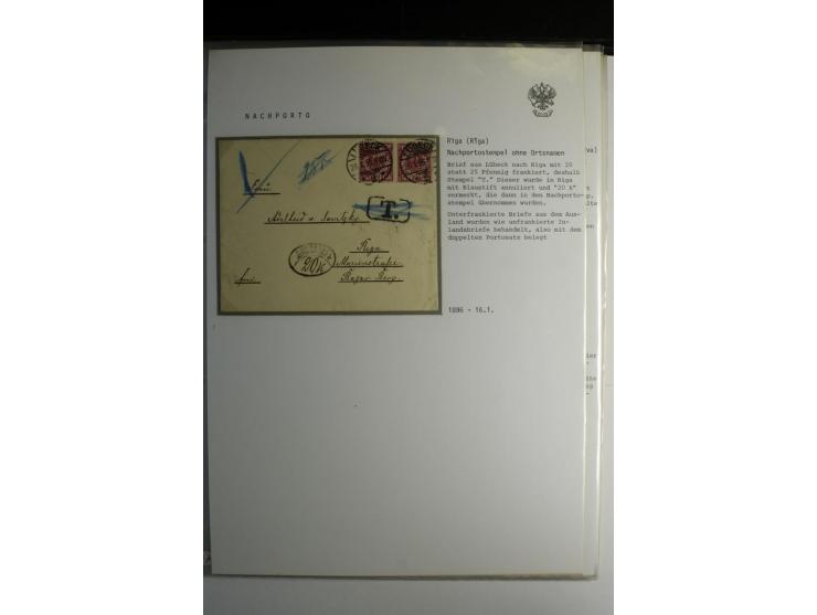 NACHPORTO: 1886/1917, interessante Sammlung von über 40 Briefen und Karten, dabei Nachportostempel mit und ohne Ortsnamen, Ba