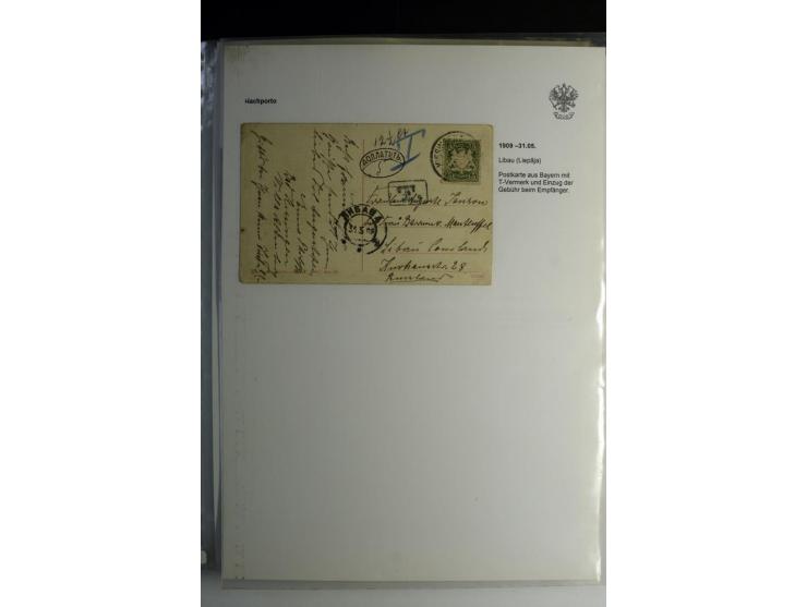 NACHPORTO: 1886/1917, interessante Sammlung von über 40 Briefen und Karten, dabei Nachportostempel mit und ohne Ortsnamen, Ba