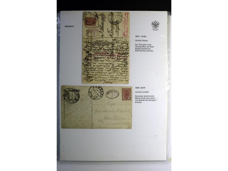 NACHPORTO: 1886/1917, interessante Sammlung von über 40 Briefen und Karten, dabei Nachportostempel mit und ohne Ortsnamen, Ba