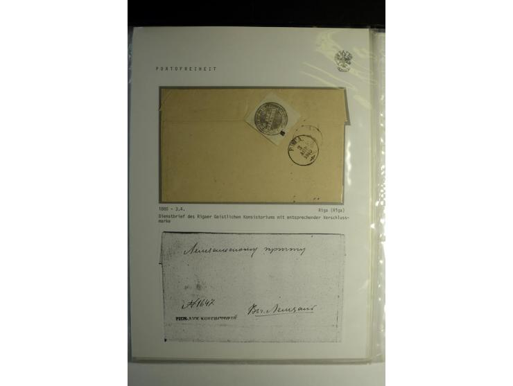 PORTOFREIHEIT: 1868/1914, interessante Sammlung von 25 Dienstbriefen, dabei viele verschiedene Siegel oder Verschlußmarken