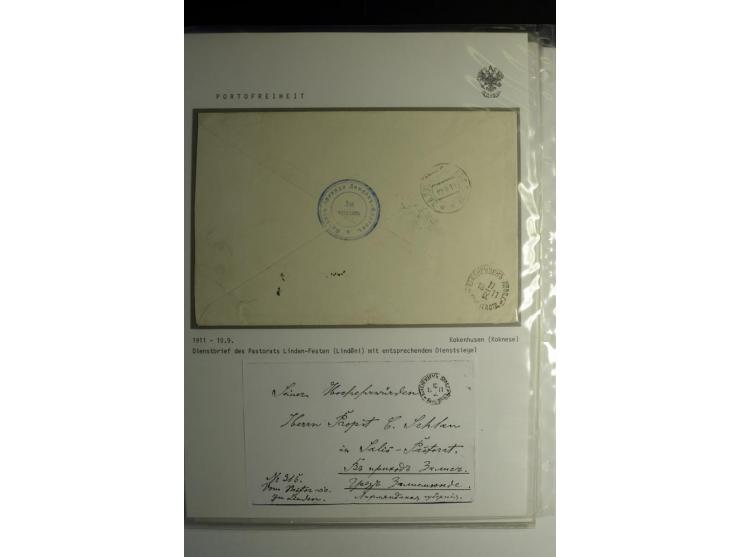 PORTOFREIHEIT: 1868/1914, interessante Sammlung von 25 Dienstbriefen, dabei viele verschiedene Siegel oder Verschlußmarken